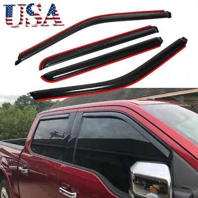 In-Channel Window Vent Visor Rain Guards For 2017-2022 FORD F250 F350 Crew Cab • $31.99