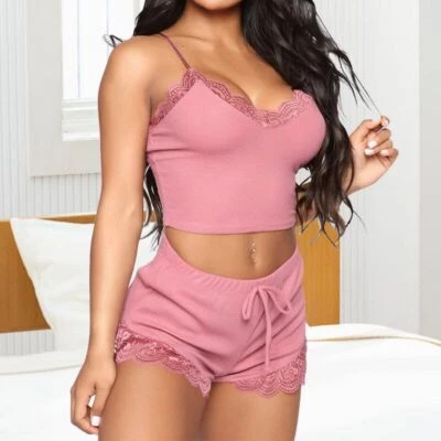 $13.99 • Buy Sexy Solid Suspender Shorts Loose Comfortable Underwear Lace Strap Home Pajamas
