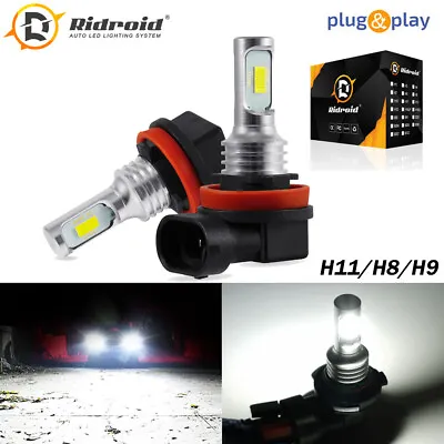 $11.50 • Buy Upgrade H11 H8 H9 LED Headlight Bulbs Kit High Low Beam 100W 8000LM 6000K White