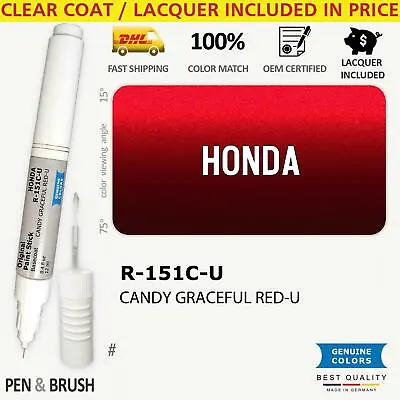$14.99 • Buy R 151C U Touch Up Paint For Honda Red # CANDY GRACEFUL RED Pen Stick Scratch Chi