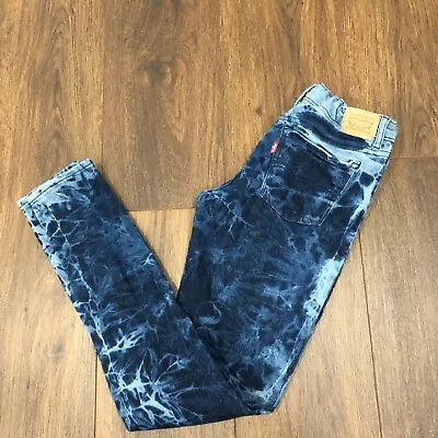 Levi's 710 Super Skinny Acid Wash Tie Dye Girls Sz 16 Reg Jeans Casual Everyday • £14.46