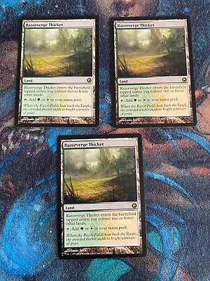 MTG Scars Of Mirrodin - 3x Razorverge Thicket - MP/LP • $11.99