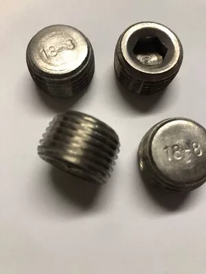  Pipe Plug 1/2 NPT 18-8 Stainless Steel 3/8 Hex   • $15