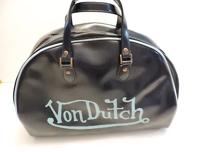 Vintage Von Dutch Duffle Bag Heavy Duty Black & Baby Blue Pre Owned  See Photo • $120