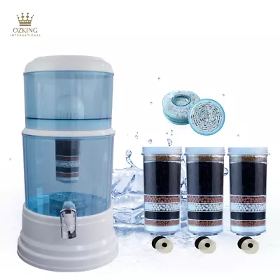 Aimex 20L Water Filter Dispenser Benchtop Jug Purifier 3 X 8 Stage Water Filters • $150