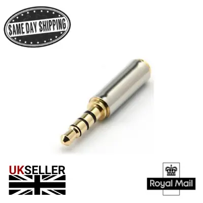 3.5mm Headphone Adapter 4-Pole 3.5mm Male To 2.5mm Female Jack Stereo Audio • £2.99