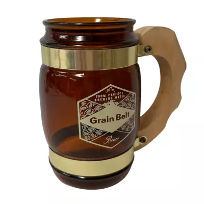 Grain Belt Siesta Ware Mug Brown Beer Barrel With Wood Handle Vintage Nice • $9.84