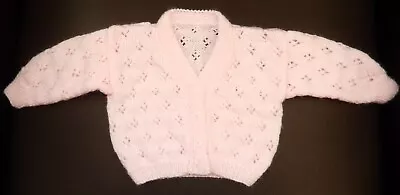 Hand Knitted Newborn Baby Girl Cardigan 4ply • £5