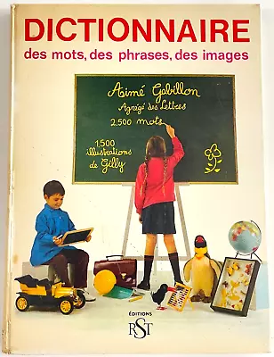 Large Vintage Children's French Dictionary 1963 Illustrated Dictionnaire HC • $19.87