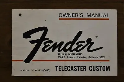 Fender Telecaster Custom Owners Manual 1975 / Case Candy • $250
