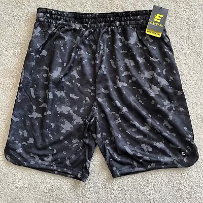 Eastbay Mens Basketball Shorts Size XL Black Camo Athletic Drawstring Half Court • $14