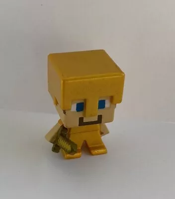 Minecraft Mini-Figures 1  Steve Gold Armor Grass Series 1 Action Figure Mojang • $4