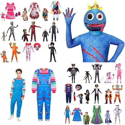 Kids Horror Costume Jumpsuit Mask Outfits Book Week Party Wear Fancy Dress Up UK • £14.99