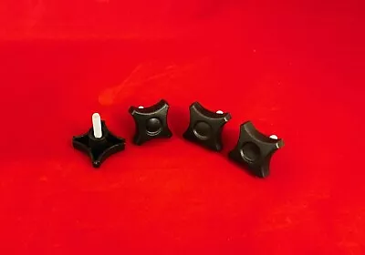 M8x20mm Thumb Screws Hand Knob Bolts Black Plastic Star Head Pack Of 4 • £7.20