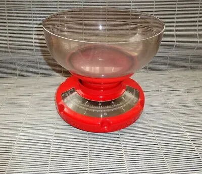 £15.50 • Buy Mid Century Modern Vintage Vibrant Red Kitchen Weighing Scales