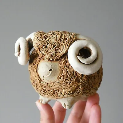 Vintage Woolly Ram Sheep Ornament Spaghetti Pottery Spring Ram Gairloch Scotland • £19.99