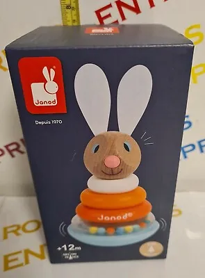 £13.99 • Buy Janod Stackable Roly-Poly Rabbit Wooden Baby Toddler Toy NEW