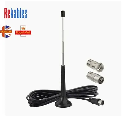 £12.95 • Buy DAB FM Radio TV Antenna Telescopic Aerial Rod  With Magnetic Base 