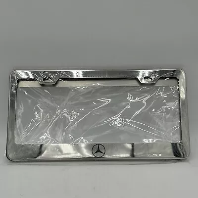 2 Pack Mercedes Benz Logo LICENSE PLATE FRAME Stainless Steel • $19.20
