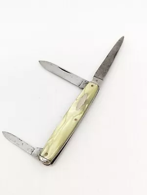 VINTAGE SCHRADE WALDEN NY 842 CRACKED ICE PEN FILE BLADE FOLDING POCKET KNIFe • $39.95