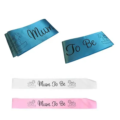 Baby Shower Sash Mummy To Be Sash Mum Party Satin Mom Gift Ribbon Accessory Boy • £1.99