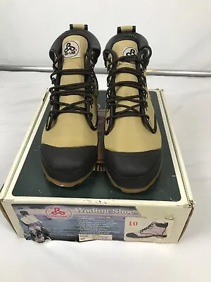 PRO LINE WADING BOOTS Mens Size 10M Tan &Black Steel Shank Fishing Rubber Sole • $29.95