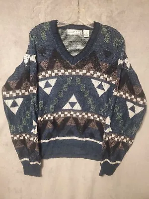 $14 • Buy Michael Gerald Mens Medium Blue V-Neck Sweater