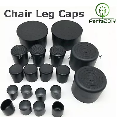 4x Round Chair Leg Cap Rubber Feet Protector Pads Furniture Table Covers Bottom • £3.24