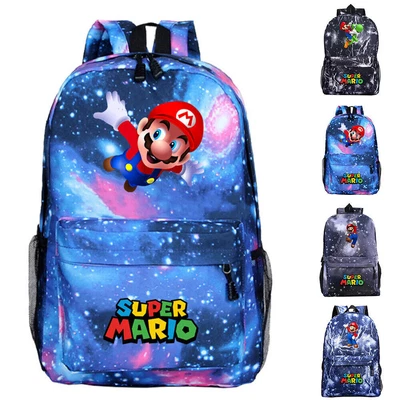 £13.39 • Buy Super Mario Bros Kids Backpack Boys Girls School Bag Book Bags Travel Rucksack`