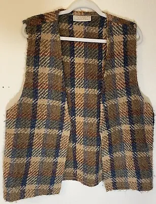 Vintage Wool Vest Boyne Valley Weavers Made In Ireland Mens Medium Wool Blend • $29.99