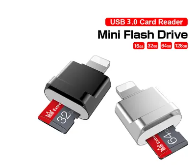 16/32/64Gig SD + IPhone 14 13 OTG Micro USB 3 SD TF Card Adapter IPad Lightning • $12.95