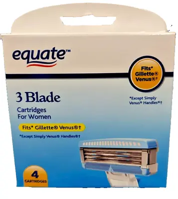 Equate 3 Blade Razor Fits Gillette Venus 1-4 Cartridge's & 1 Handle New • $2.87