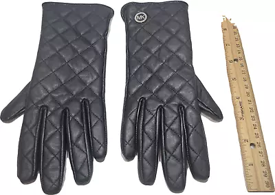 Michael Kors Women's Leather Black Quilted Gloves Size S Small Petite Gloves • $16.40