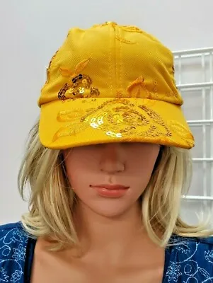 CS-162 Sequined Ladies Ball Cap Sparkle Cap - Yellow Djustable New! Free Ship • $9.71