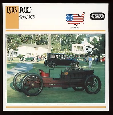 1903 Ford 999 Arrow  Classic Cars Card • $4.95