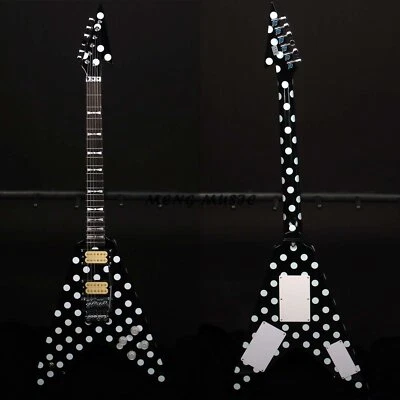 $307.52 • Buy Custom Black V Style Electric Guitar Randy Rhoads Polka Dot FR Bridge Free Ship