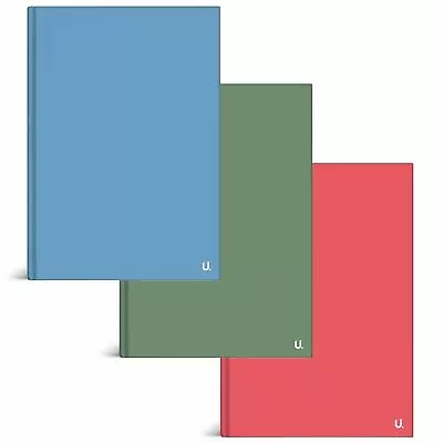 A5 A6 Hardback Ruled Notebook Red Blue Green Writing Journal Planner Office • £2.29