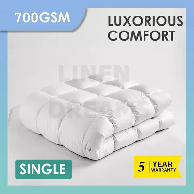 Duck Down Feather Winter All Season Quilt Duvet Blanket Cotton Cover - 700GSM • $64.80