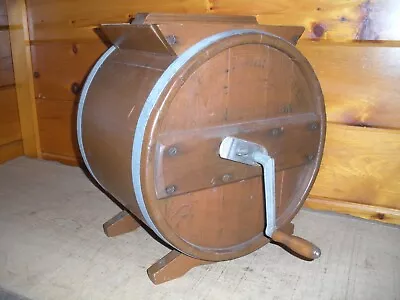 $165 • Buy Vintage Wooden Butter Churn / Super Nice Barrel Style Churn / Complete