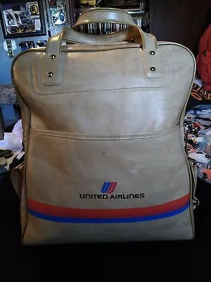 Vntg 70's Authentic United Airlines Beautiful Baige Carry-on Luggage Piece.  • $59