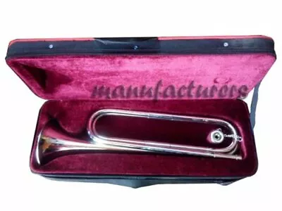 Bb TRUMPET BUGLE NICKEL WITH CASE FAST SHIPPING • $104.55