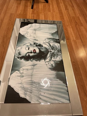 £30.99 • Buy Large Marilyn Monroe With Angel Wings Glitter Art Picture On Mirrored Frame