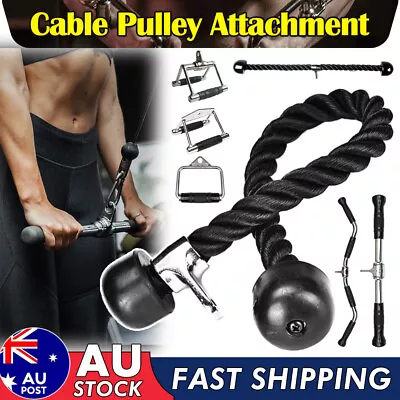 Cable Pulley Attachment Tricep Rope V Grip LAT Pull Down Gym Accessory AU • $32.99