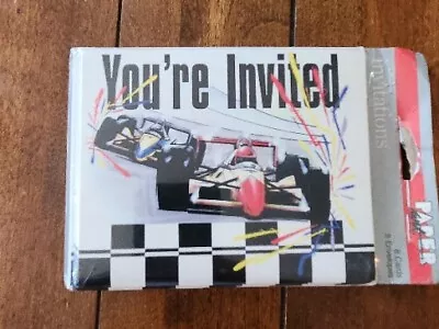 (32) Paper Art Vintage Vtg Retro 90s F1 Racing Cars Neon Party Invitations  • $9.99