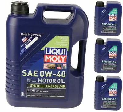 LIQUI MOLY 0W-40 SAE Full Synthetic Synthoil Engine Motor Oil Set A40 8 Liters • $109.95