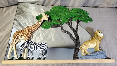 MARTHA CAREY Herd On Safari Mirror Marty 3D Sculpture Giraffe Zebra Lion  • $659.95