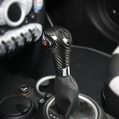 Real Carbon Fiber Gear Shift Knob Grip Cover Trim Fit For Mini Cooper R55 R56 • $36.90