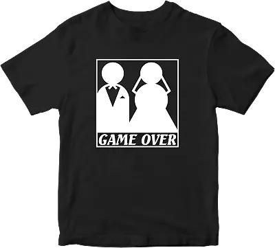 Game Over T-shirt Bride Groom Wedding Funny Married Couple Anniversary Gift Top • £8.99