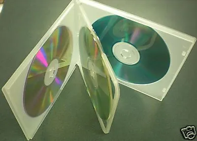 50 NEW  HIGH QUALITY CLEAR 10.4MM QUAD 4 CD DVD POLY CASE W SLEEVE PSC76 • $34.99