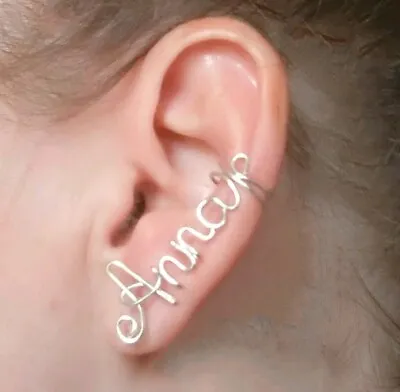 Personalized Name EARCUFF Earrings Custom Personalised Jewelry Any Name Colors  • £16